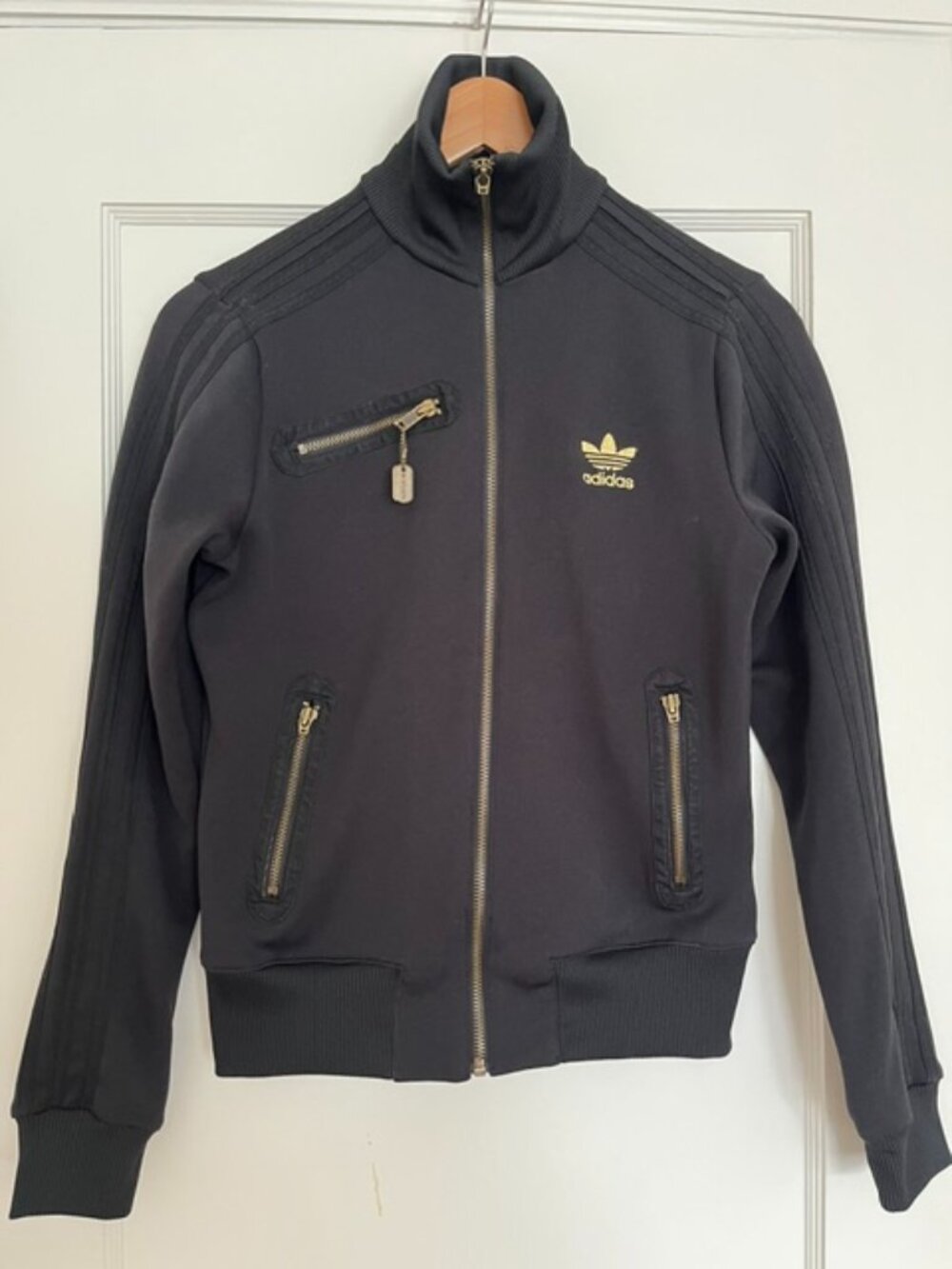 Rare Vintage Adidas Sample Black and Gold Track Jacket | Size 38